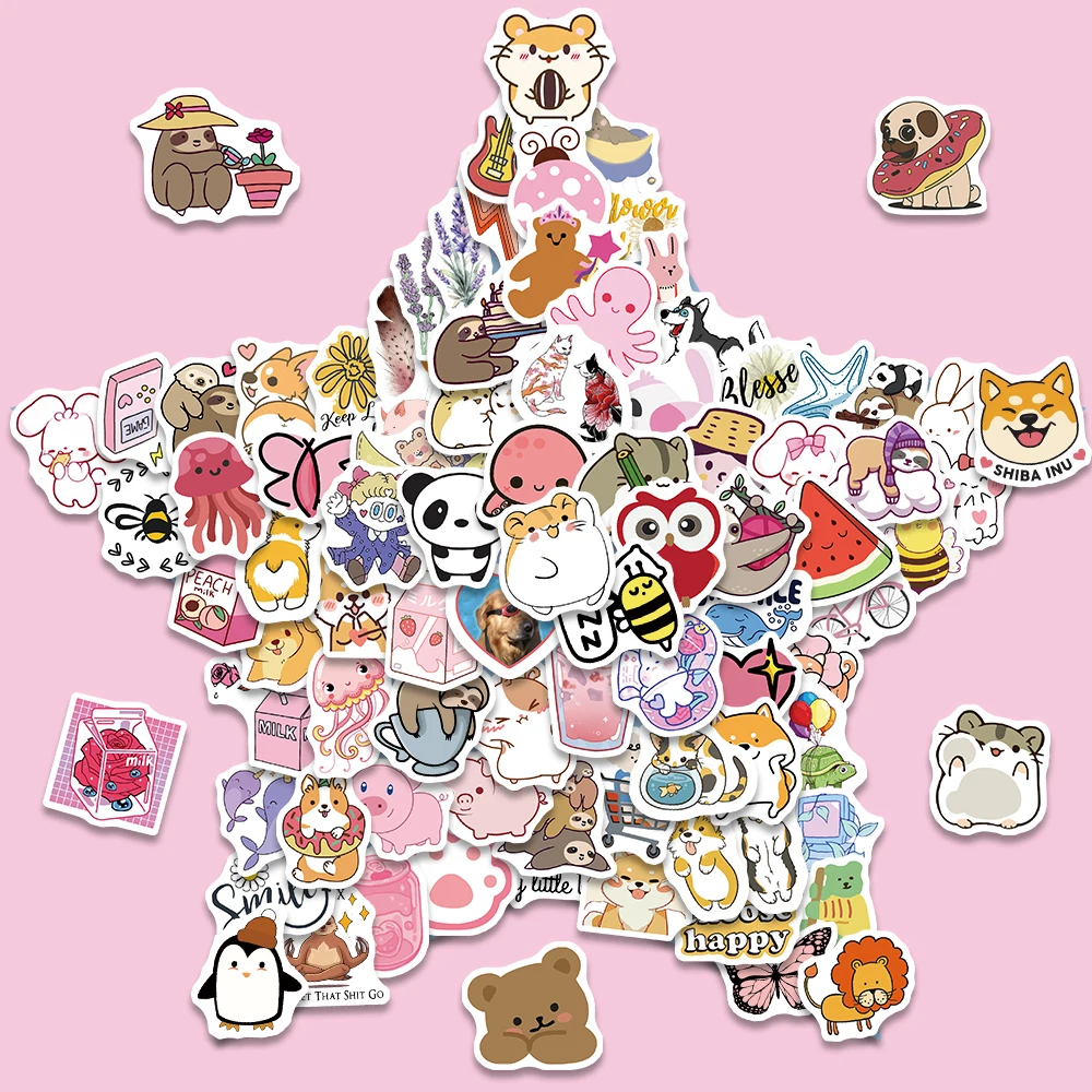 

100pcs Cartoon Cute VSCO Stickers Aesthetic Graffiti Decals For Girls Laptop Luggage Bike Scrapbook Fridge Stickers Kids Toy