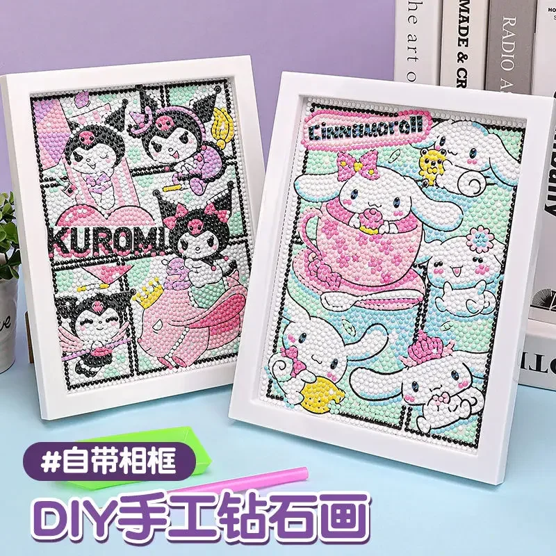 My Melody Cinnamoroll Kawaii Sanrio Anime Painting Diy Diamond Cute PomPomPurin Ręcznie robione materiały Prezenty urodzinowe dla dzieci