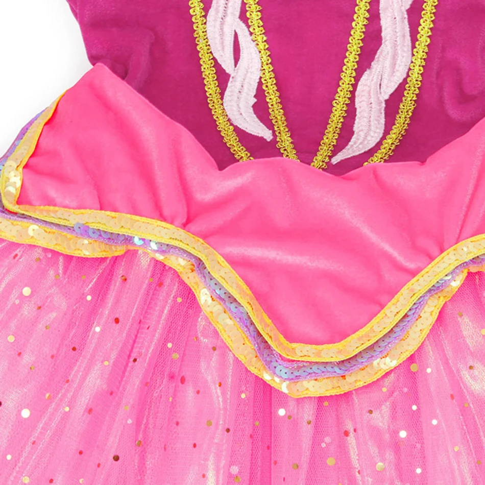 Vestido de princesa de Cosplay de La Bella Durmiente para niñas, disfraz de Aurora para niños, ropa de fiesta de cumpleaños, Halloween y Navidad, vestido de baile de lujo