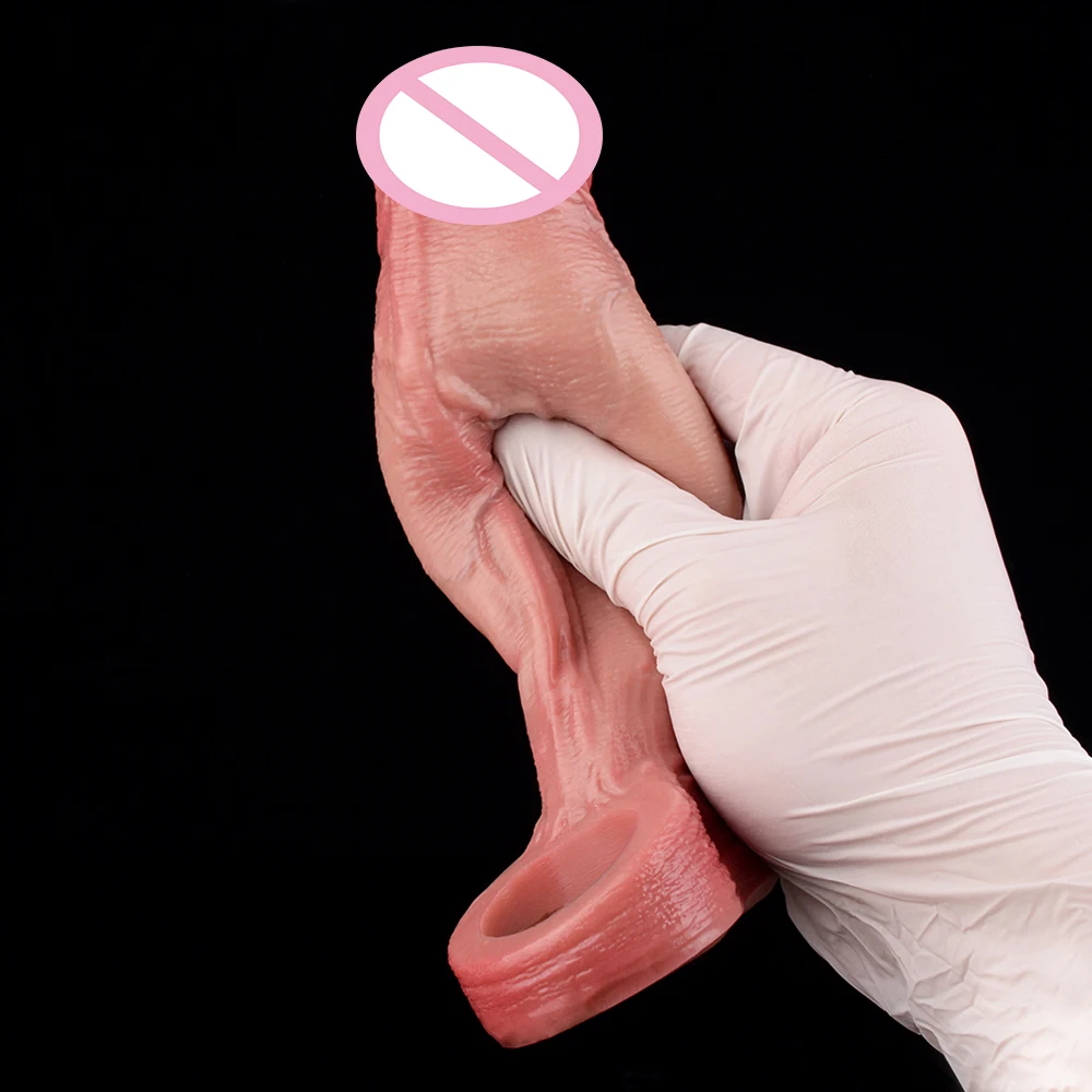 ORALSX واقعية الجوف دسار غمد كبير القضيب كم مفتوح العضوية ديك المكبر الذكور غطاء الديك لعبة الجنس قابلة لإعادة الاستخدام للرجال الكبار