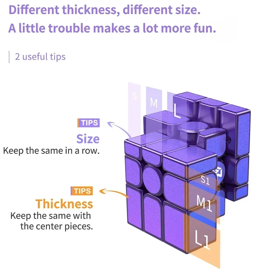 [MeowCube] Gan Mirror M Purple UV Cube Magnetic Magic Speed Cube Hands-on Professional Cast Coated Gan Mirror M Red Fidget Toys