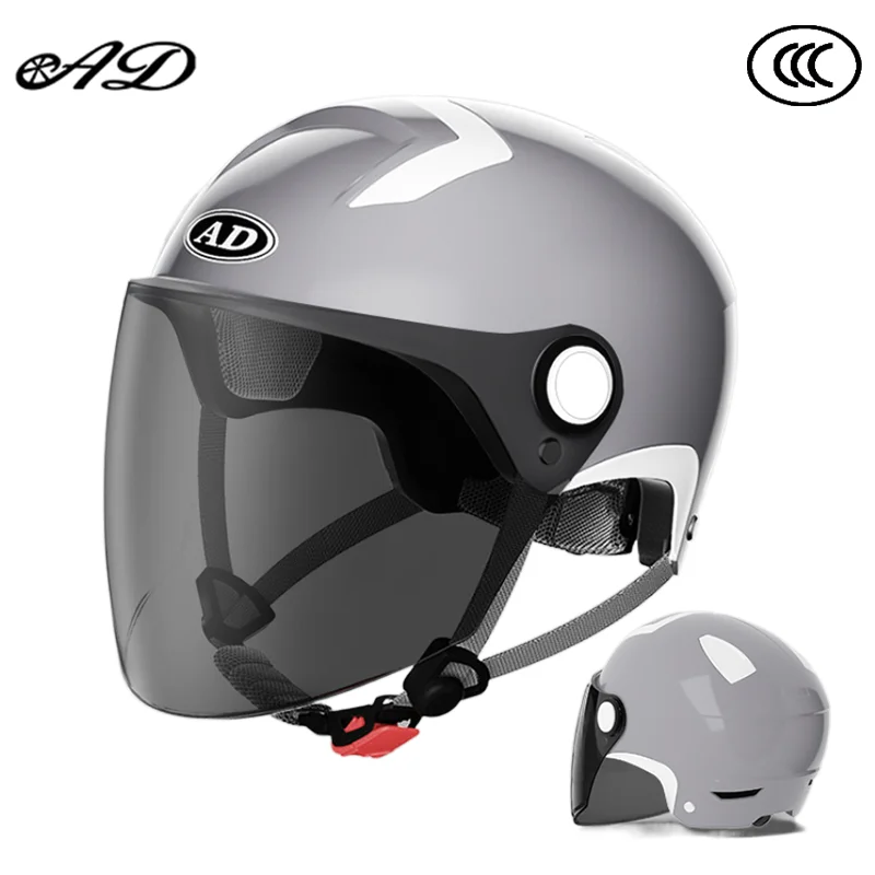 

AD Motorbike Helmets for Man Woman Summer Electric Bike Sun Protection Casco Moto Half Helmet Unisex Safety Cap Free Shipping