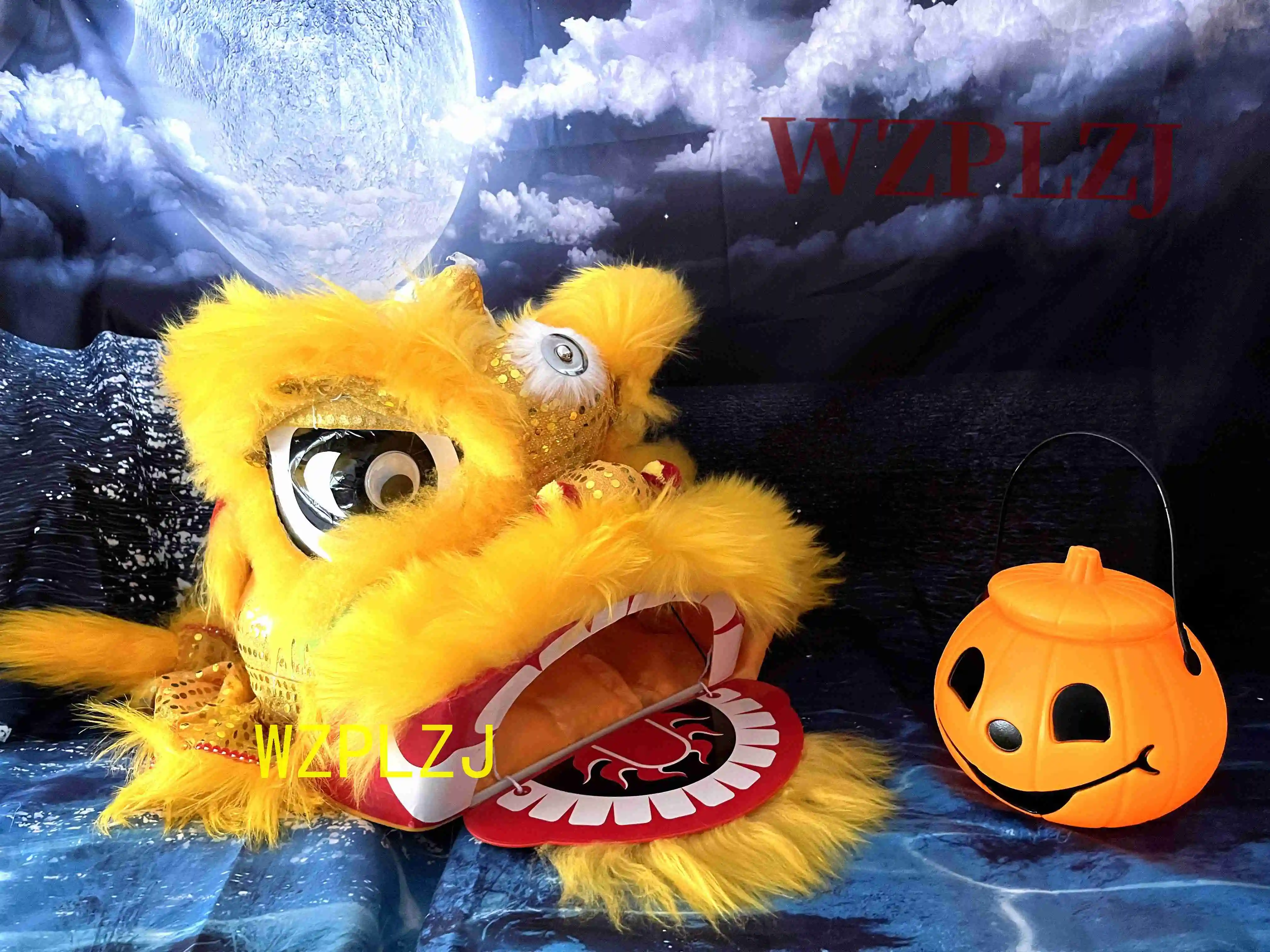 Halloween Royal 12 inch Lion Dance Costume Pumpkin Lantern Candy box 3-5 Age Child  Party Performance Sport Outdoor Stage  Event
