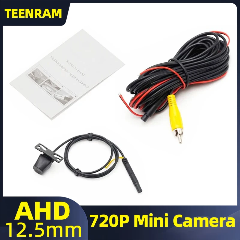TEENRAM Waterproof Easy Install 720P AHD Dual Suspension Super Mini 12mm Front and Rear Night Vision Car Camera Reversing