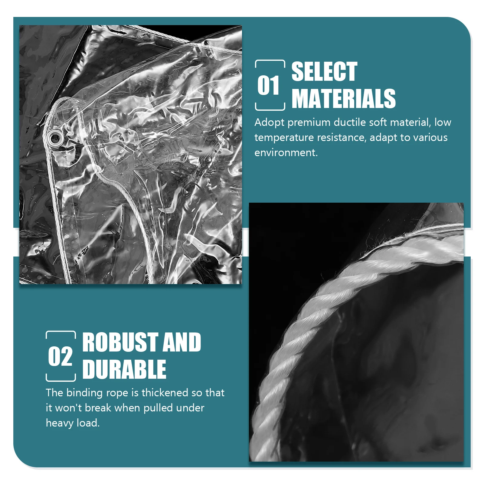 

1Set Transparent Outdoor Tent Tarp Folding Rain Shelter Garden Sunshade Waterproof Windproof Tear Resistant Clear Tarp