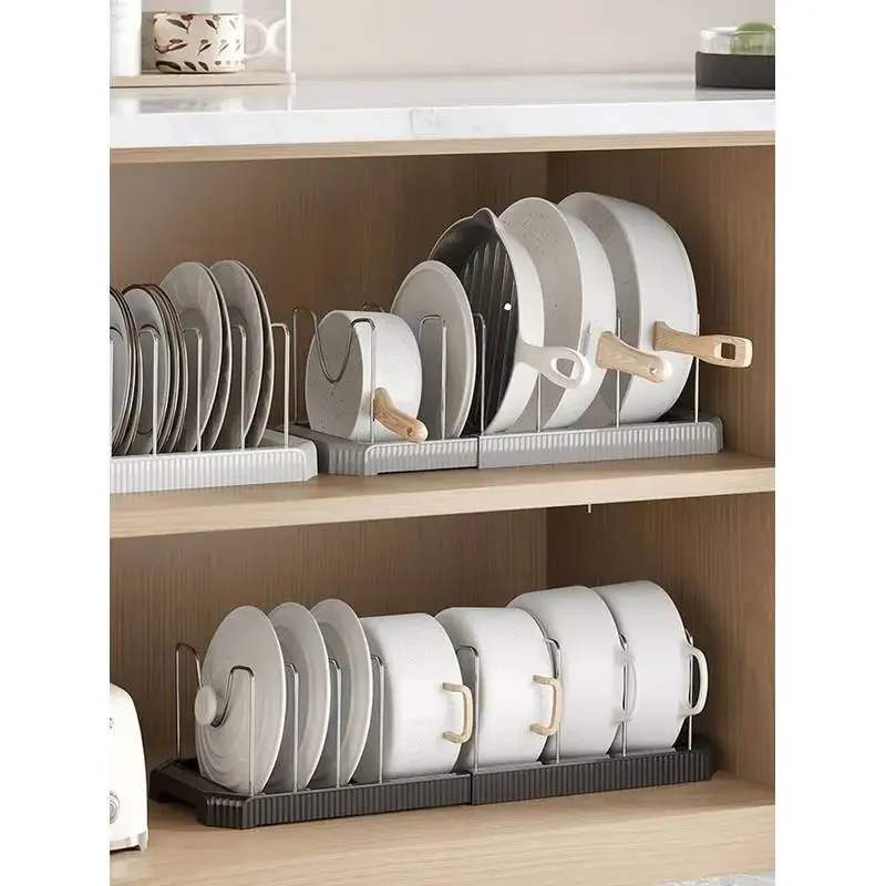 1pc Pot and Bowl Storage Box Ultimate Kitchen Organizer - Adjustable & Expandable Kitchen Cabinet Storage