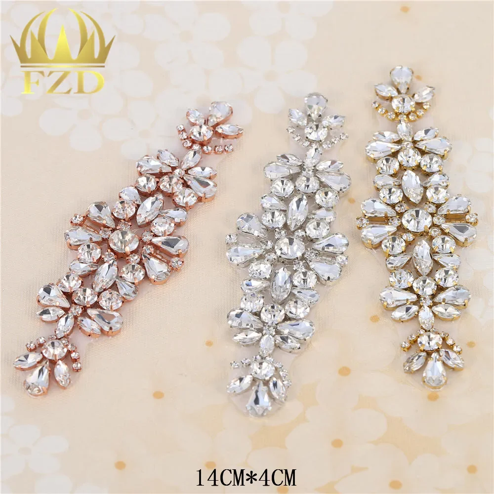 FZD 1 PC Rhinestone Patches Sew on Crystal Rhinestone Stones and Crystals Sewing Rhinestones for Wedding Clothes Evening Dress