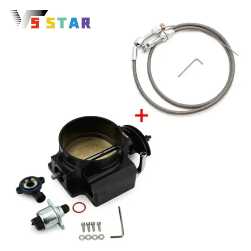 

102MM LS Aluminum Throttle Body with Position Sensors TPS IAC & Throttle Gas Cable Kits For 1997-2004 & 2005-2007 Chevy Corvette