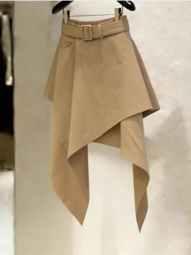 Mesh Splicing Skirt Women's Dress High-Quality Slim Versatile Irregular A-Line Skirt