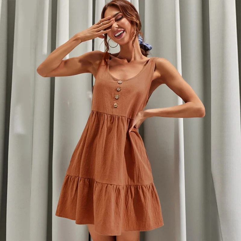 

Women's Fashion Hot-Selling New Summer Large Swing StylevWomen's Vest Dress