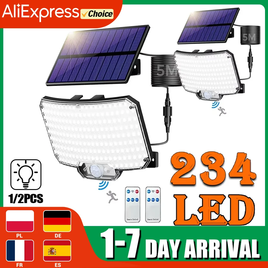 

Solar Lights Outdoor, Super Bright Motion Sensor Wall Lamp, IP65 Waterproof 3 Modes Solar Powered Garden Light for Pathway Yard