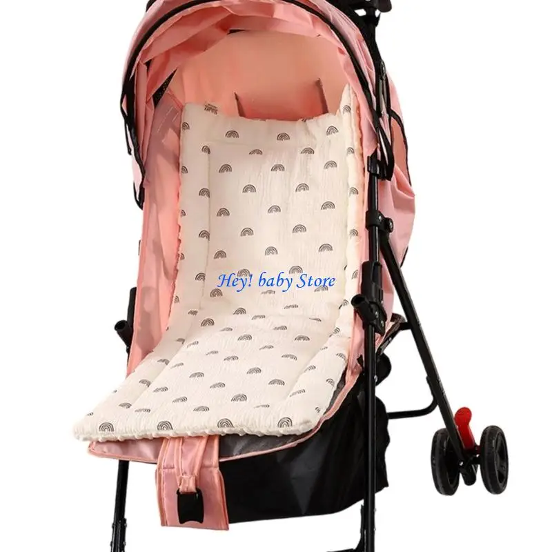 Q1FE Lovely Pattern Supportive Pad Infant Strollers Liner Removable Cart Pad 5