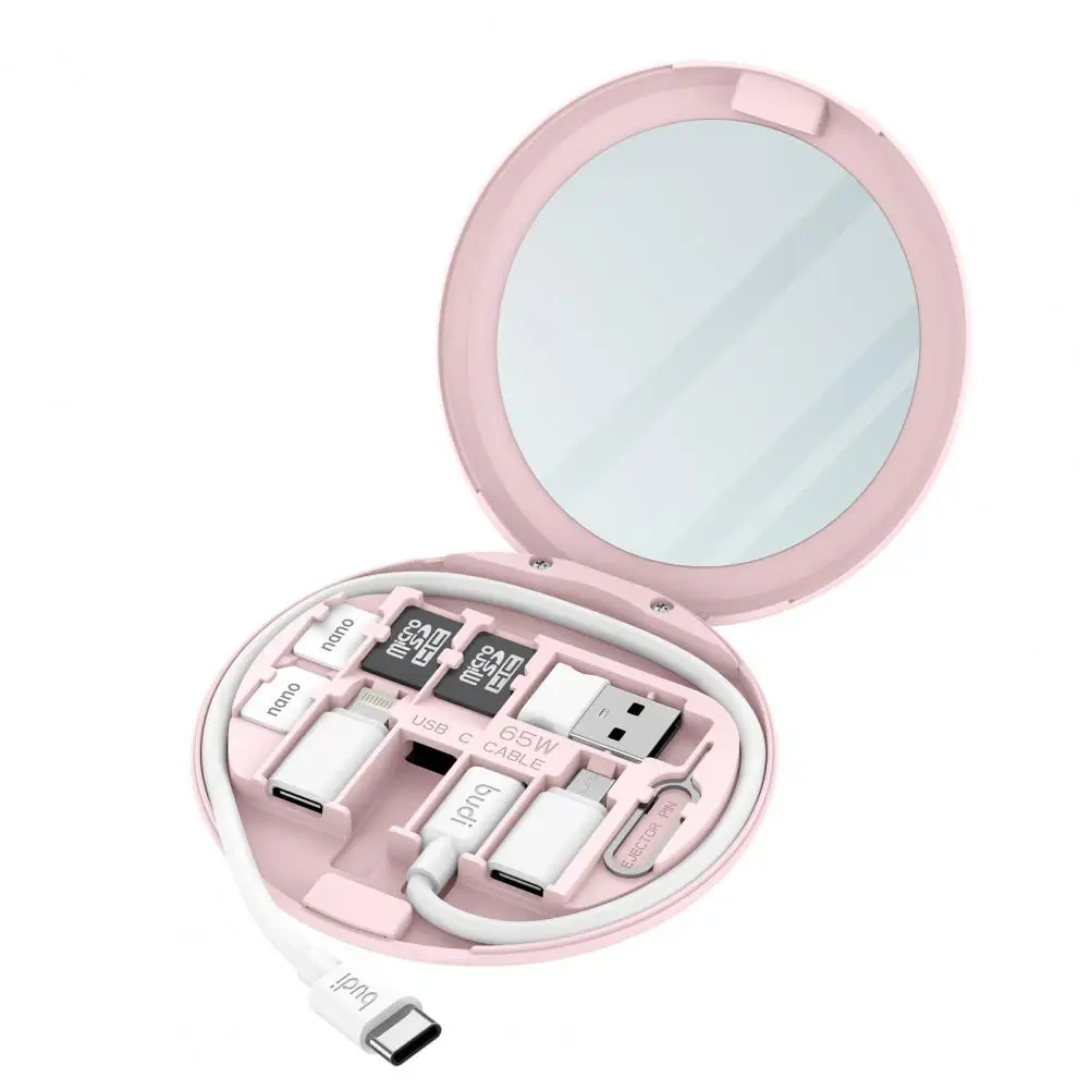 Digital Gadgets Storage Box EVA Data Cable Battery Charger Portable Makeup Mirror Gadget Bag Pocket Digital Storage Box