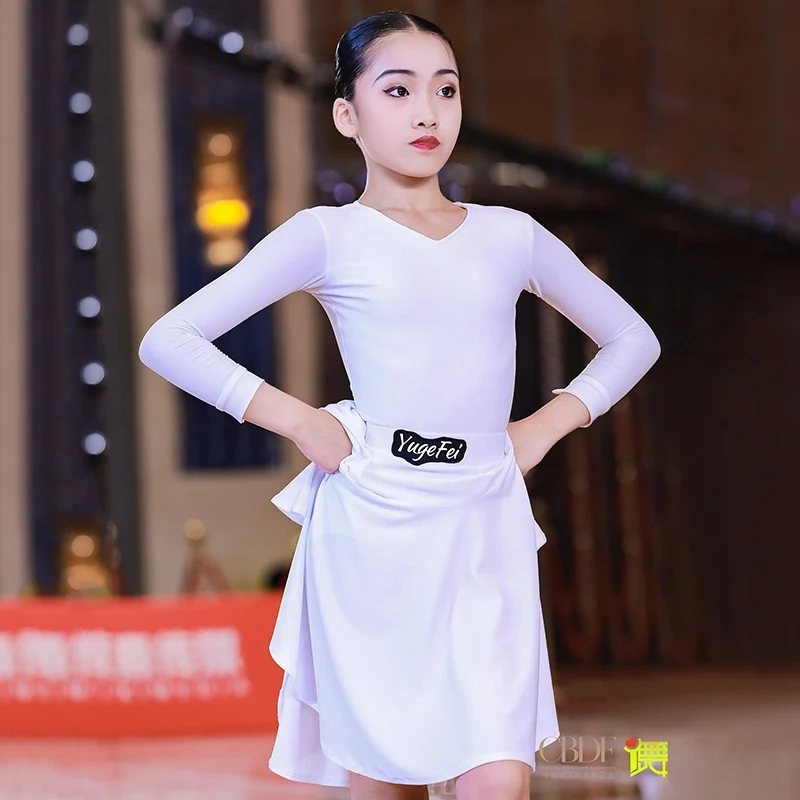 

2024 Professional Latin Dance Dress For Girls National Standard Dance Clothes Split Skirt Suit Chacha Kids Latin Wear DN17261