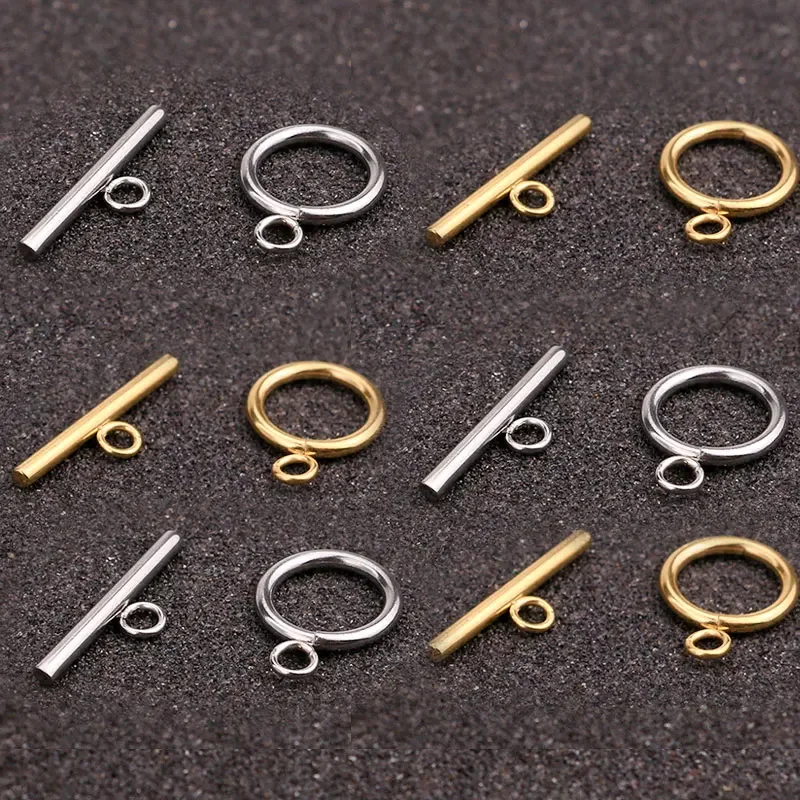 

5 Sets Stainless Steel OT Clasps Gold PlatedToggle Clasp Connectors for DIY Bracelet Necklace Jewelry Making Supplies Wholesale