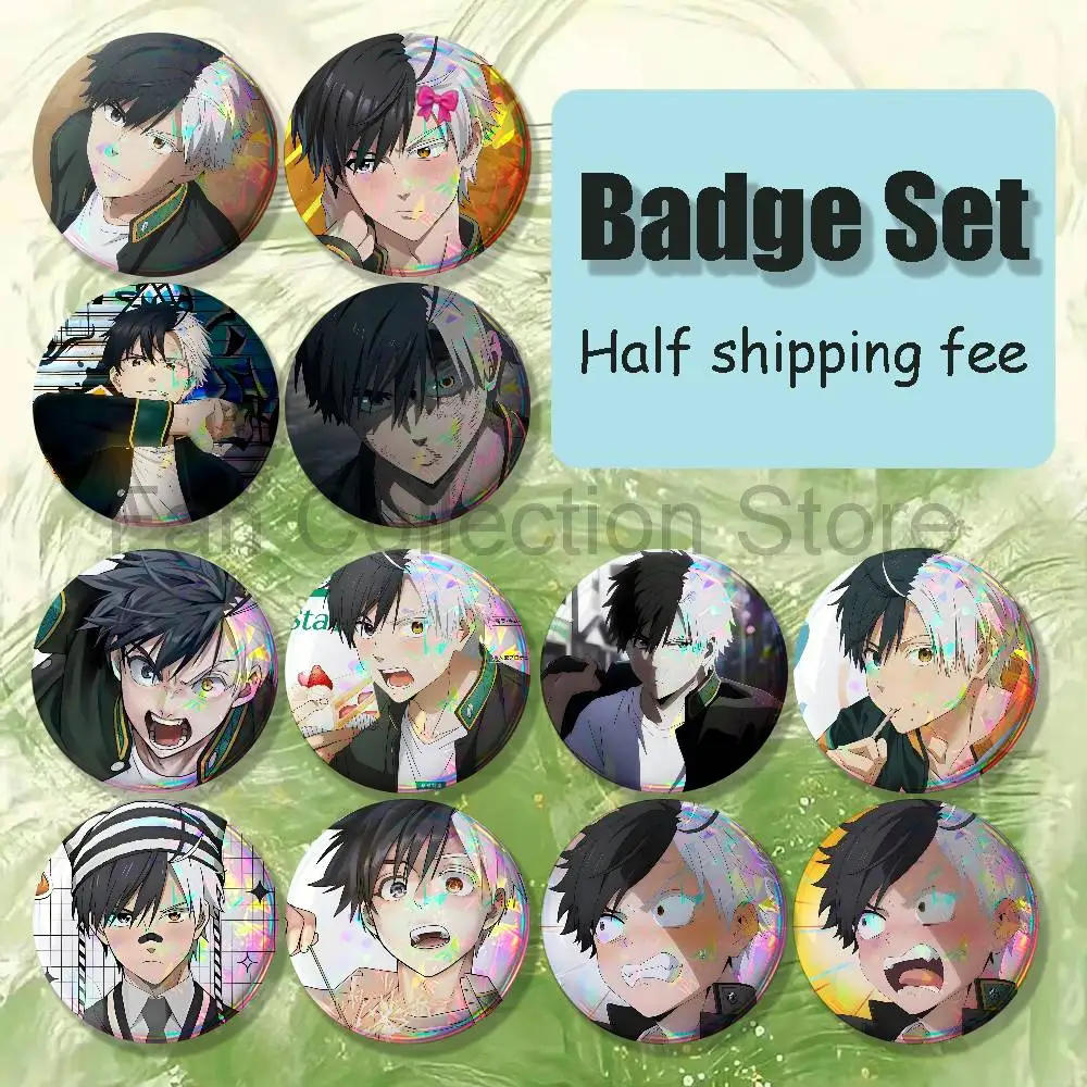 W-Wind Sakura B-Breaker 4-piece set Pins Backpack Clothes Jewelry Accessories Round Brooch Button