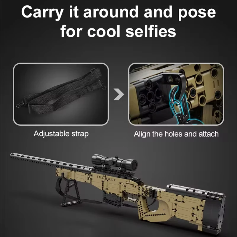 Trudne klocki policyjne broń wojskowa karabin snajperski strzelanie z II wojny światowej karabin z miękkim pociskiem zabawka dla chłopca prezent