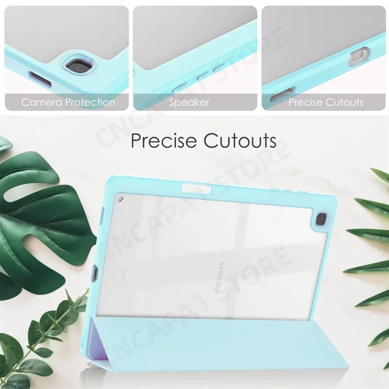 Penutup Tempat Pensil untuk Funda Samsung Galaxy Tab S6 Lite 10.4 "Casing Tablet Pintar untuk Samsung SM-P620 SM-P625 Cangkang Belakang Akrilik