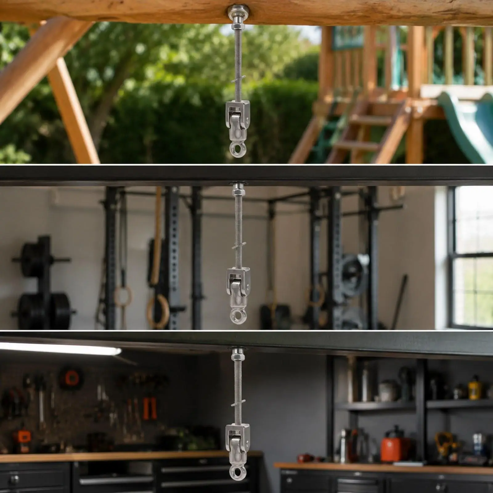 Stainless Steel Swing Hook, Rotation Swivel Hook Attachment Heavy Duty for Wood and Steel Beam Hardware for Porch Hammock Indoor