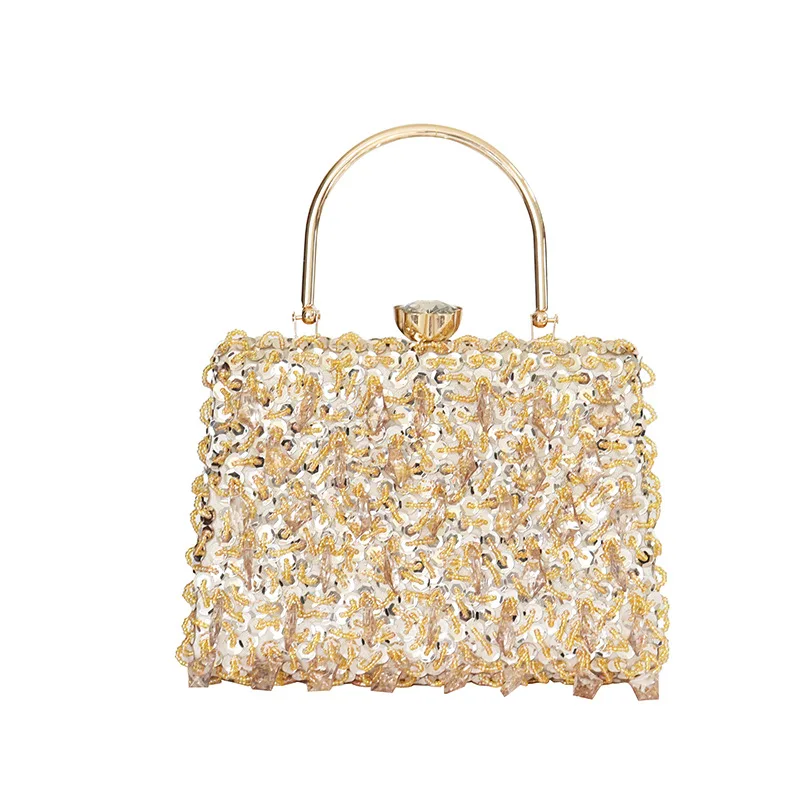 Luxury Hangbag Gem Pendant Dinner Bag Women's Beaded Embroidery Evening Bag Sequins Hand Held Banquet Bag Clutch Bag