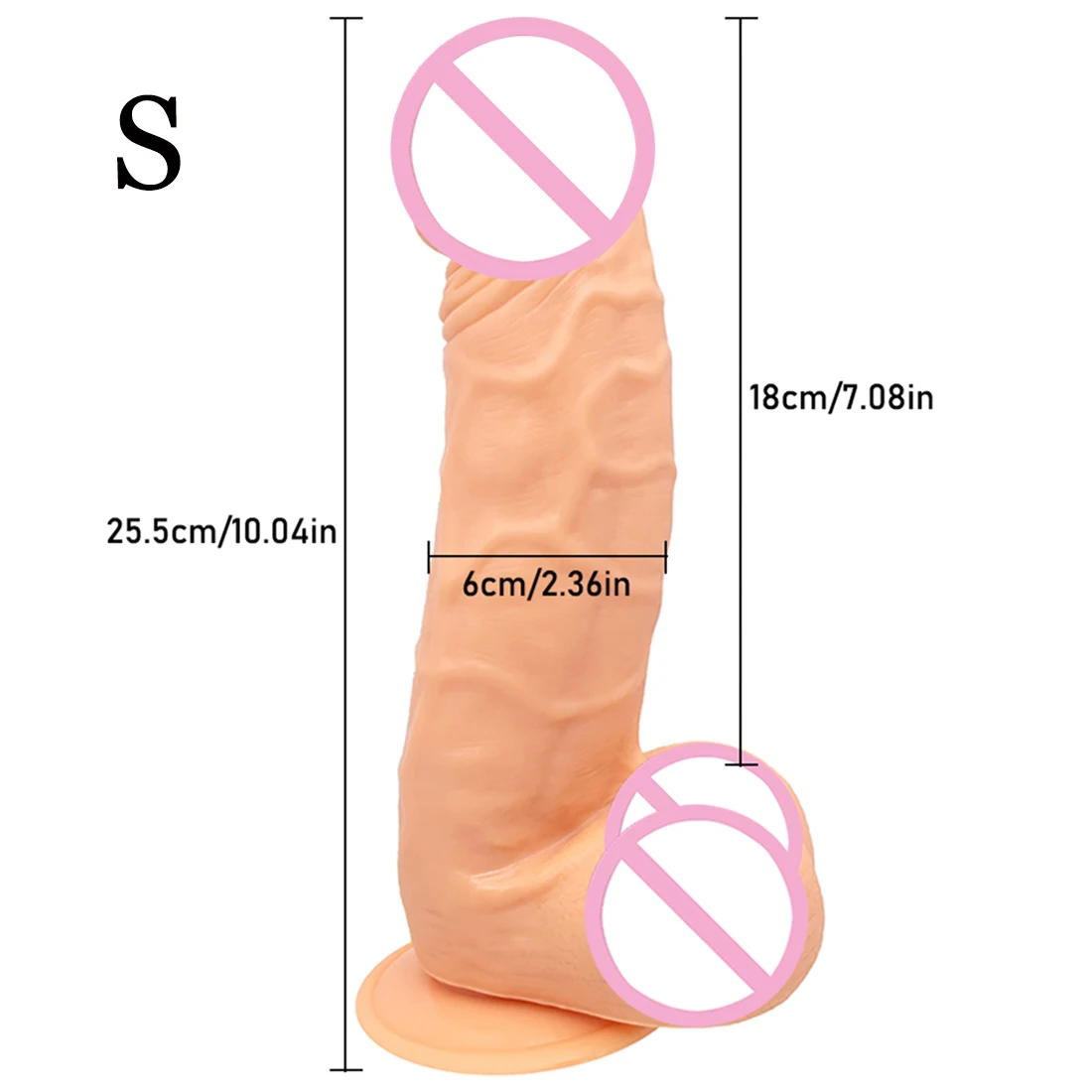 26*7CM Oversized Realistic Dildos Anal Plug Soft Penis with Suction Cup Thick Phallus Erotic Dick Masturbator Sex Toys for Women