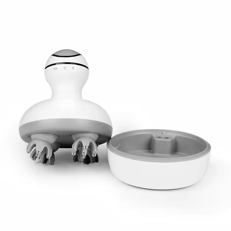 Masajeador eléctrico de cuero cabelludo con cabeza vibratoria, Mini garra de pulpo de silicona con automasaje con batería para el crecimiento del cabello