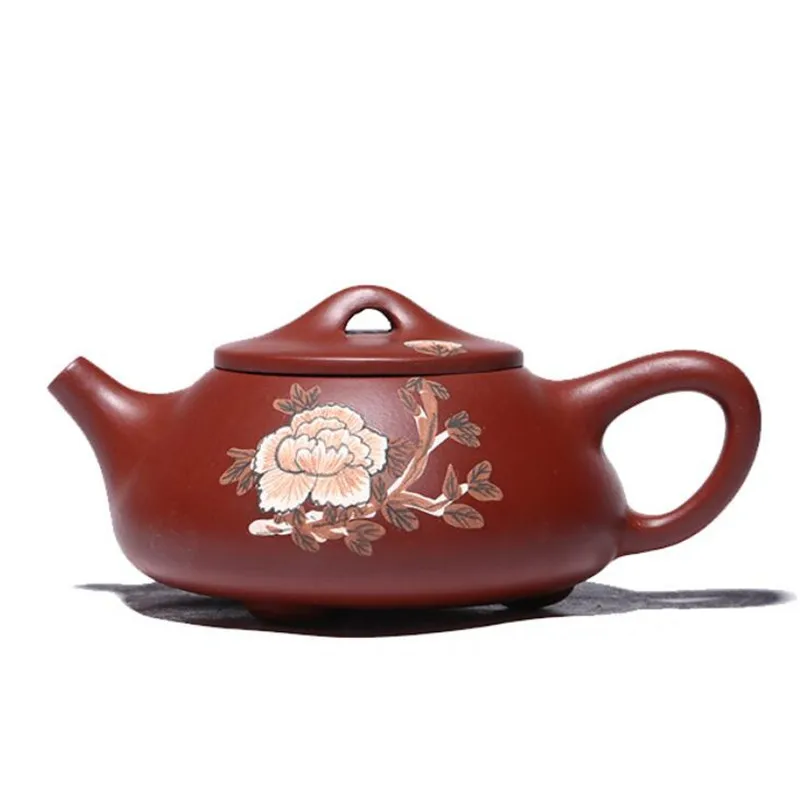 

200ml Handmade Dahongpao Teaware Yixing Stone Scoop Tea Pot Peony Purple Clay Teapot Beauty Kettle Chinese Tea Ceremony Gifts