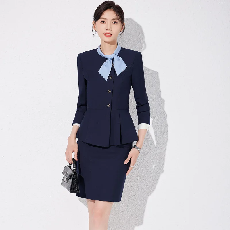 High-End Business Suit Women's Autumn and Winter Elegant Workplace Beautician Sales Office Hotel Waitress Stewardess Uniform Wor