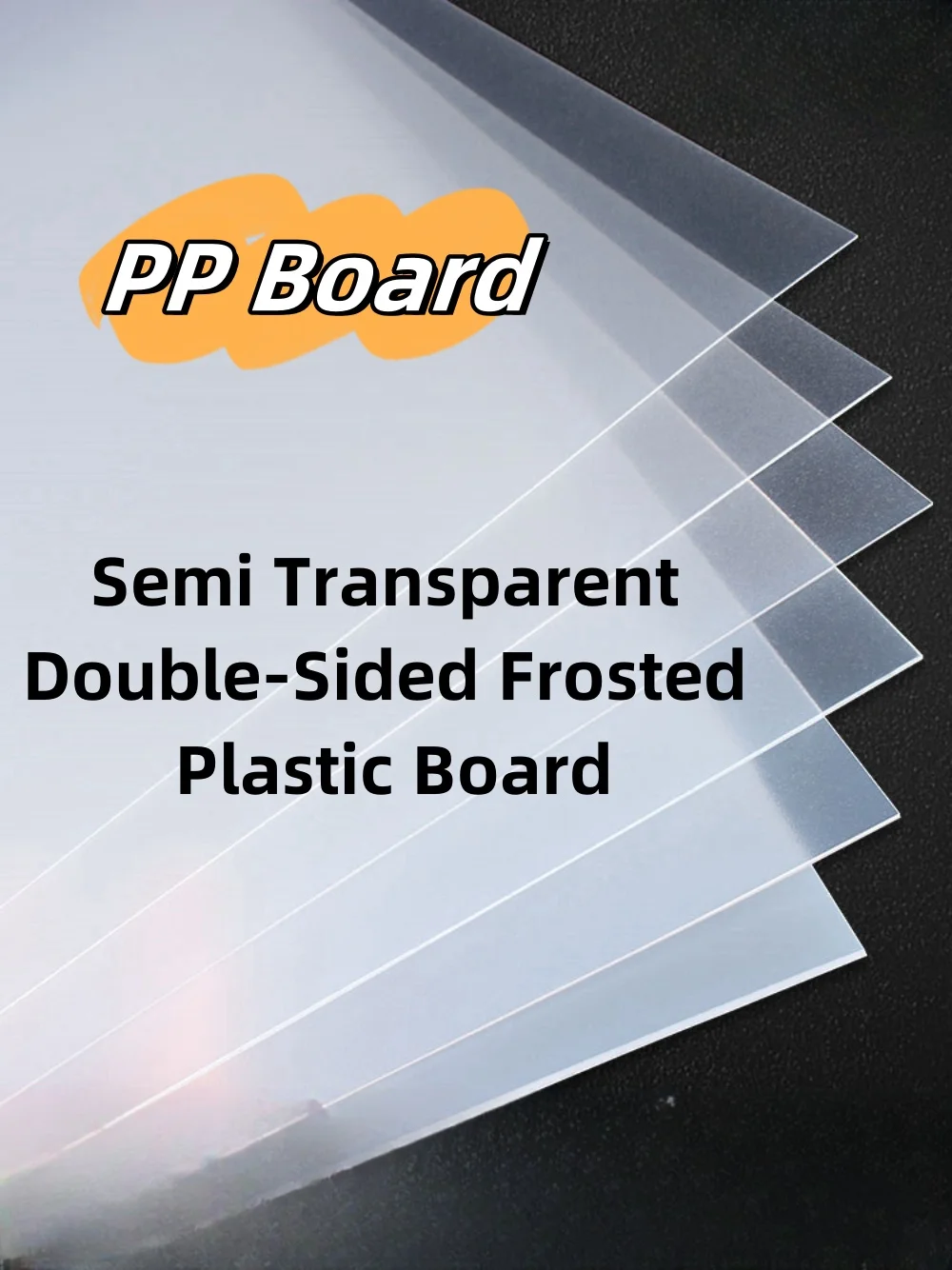 PP Board Semi Transparent Double-Sided Frosted Plastic Board Semi Hard Soft Plastic Sheet Partition 100x200x0.3 to 100x200x0.6mm