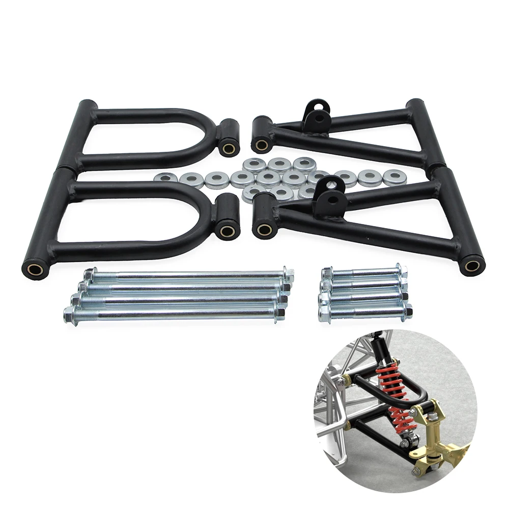 Front Suspension A Arm Swing Arm Shock Kit Steering Knuckle Hub For 50cc-110cc ATV Go Kart Buggy Quad Pit Bike Parts