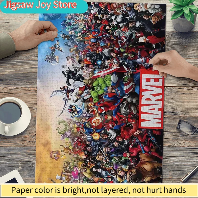 

of Marvel-Themed Seamless Puzzles - A Classic Theme Featuring All Marvel Characters - 74.93×50.04cm Durable Thick Puzzle, a Pe
