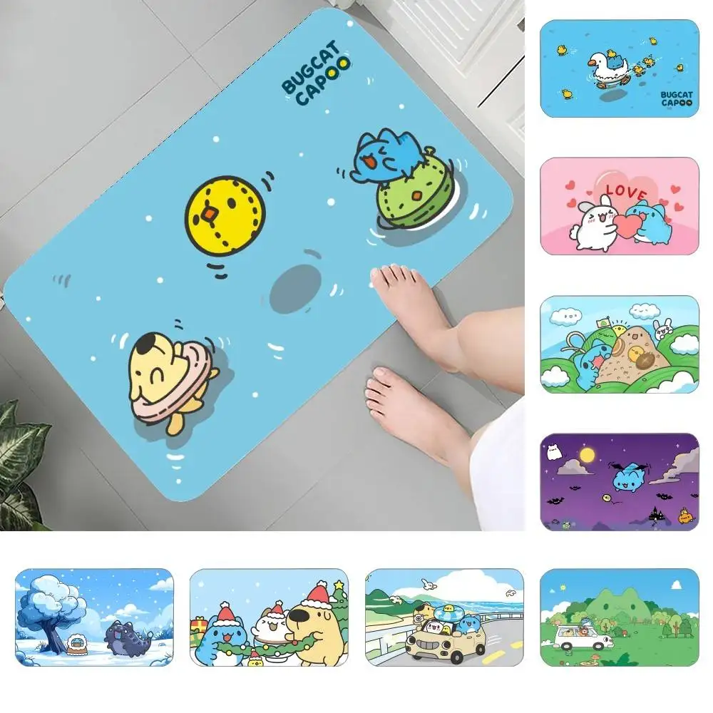 

Bugcat Capoo Floor Mat Bedroom Bedside Carpet Non Slip Soft Floor Mat Sofa Coffee Table Rugs For Home Decor Doormat