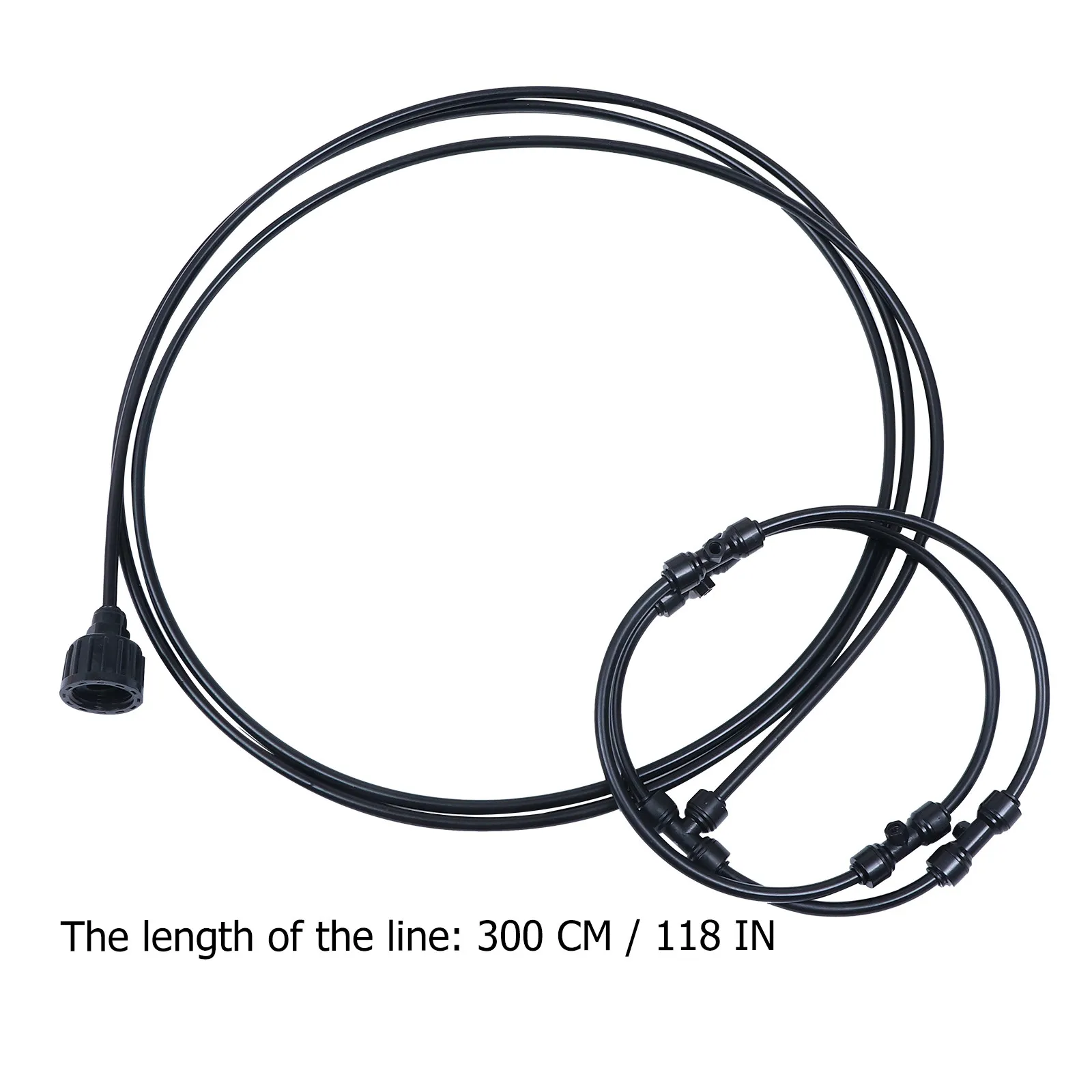 Misting Ring Kit 12 Inch Black 3M PE Pipe Low Pressure Atomized Cooling System for Fans Outdoor Use