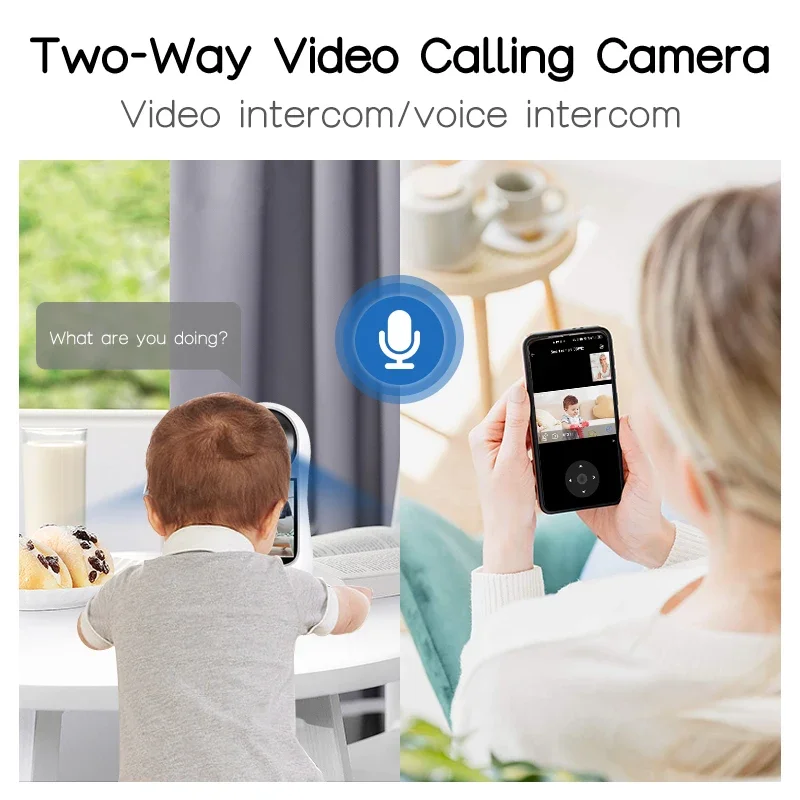 2.8 Inch Wifi Vedio Baby Monitor 8MP Surveillance IP Camera IPS Screen Sound Detection HD Smart Home PTZ Cam Security Protection