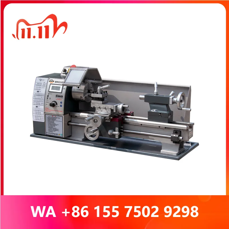 Manual Mini Metal Lathe with Swing Bed 210mm WM210 Brushless Motor L