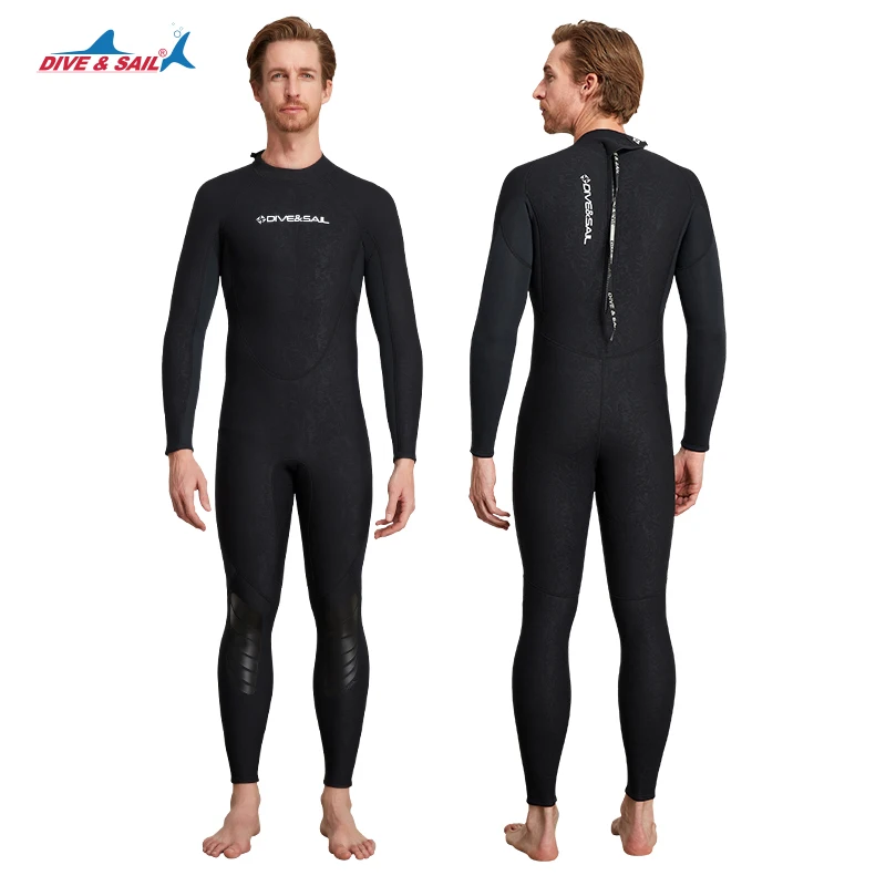 Traje de neopreno de 1,5mm para hombre y mujer, traje de buceo de cuerpo completo, trajes de una pieza con cremallera trasera para buceo, esnórquel, surf y natación