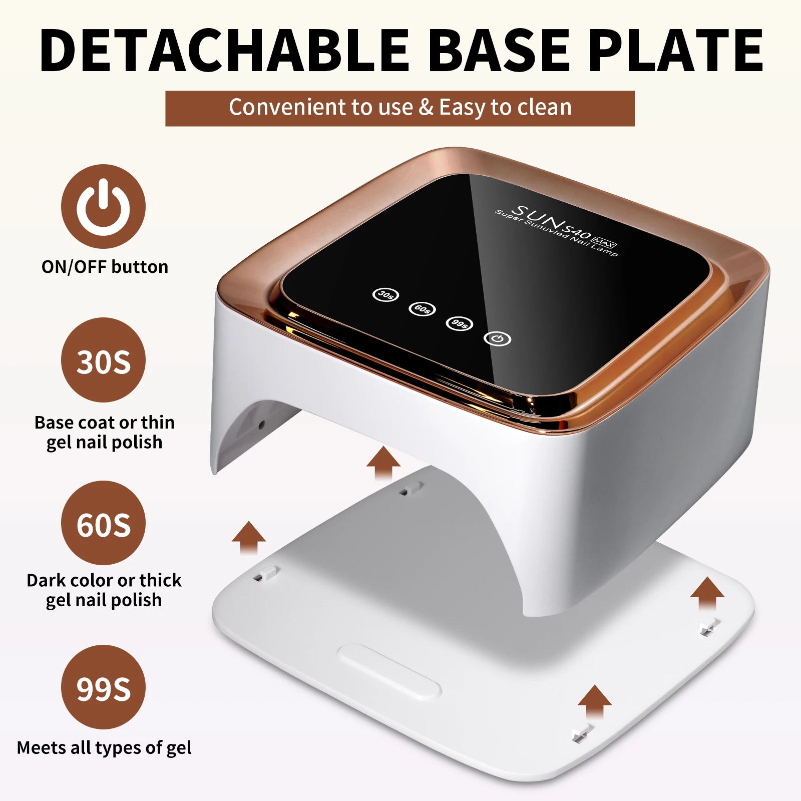 57 UV LEDネイルランプ 充電式ジェルネイルドライヤー タイマー付き 自動センサー LCDディスプレイ 大画面 マニキュアライトツール