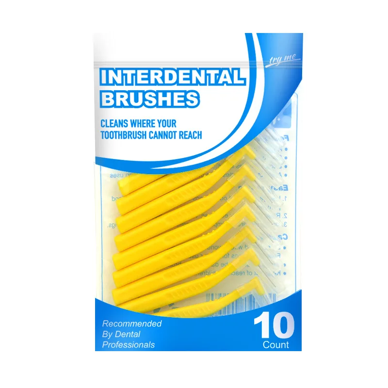 -10 Count of interdental brush cleaner, dental floss head, oral hygiene angle portable bag, easy to use