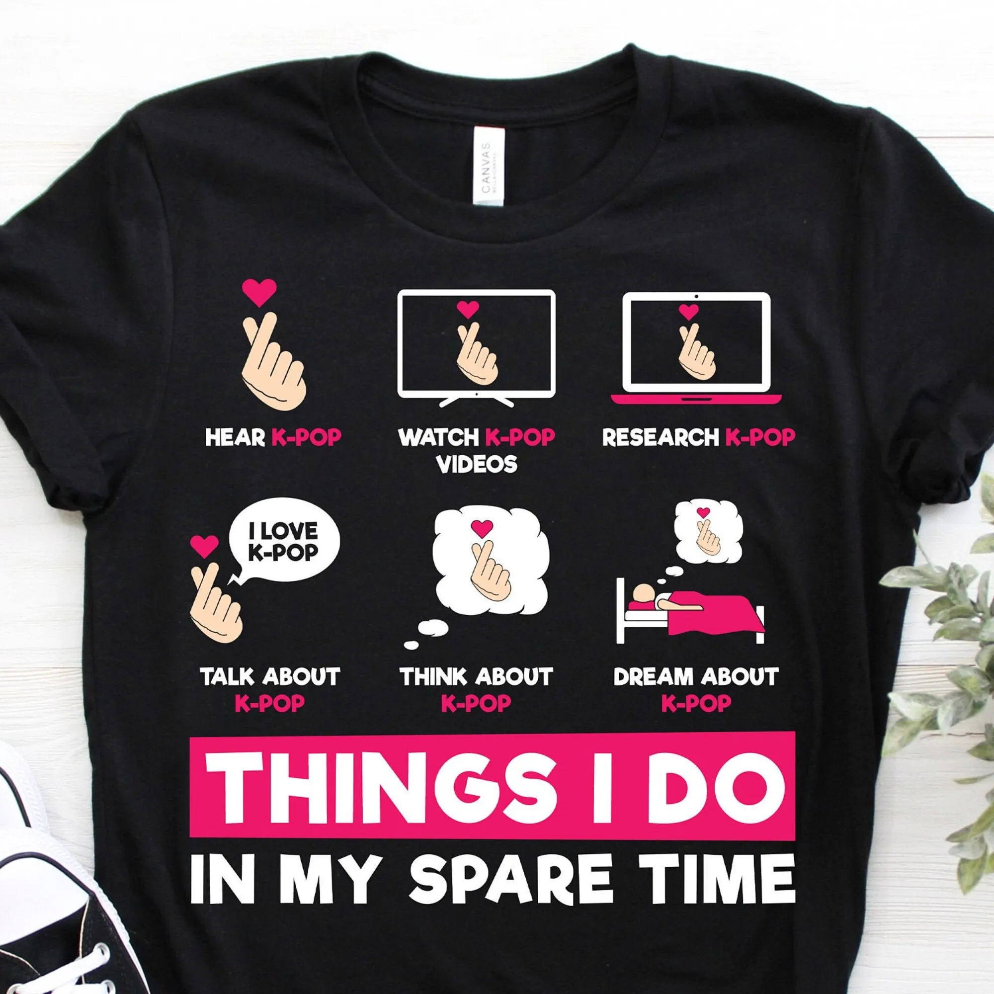 Things I Don In My Spare Time K Pop Hand Love Kpop South Korea Music T Shirt S Kdrama Drama Girls Boys Daughter Granddaughter