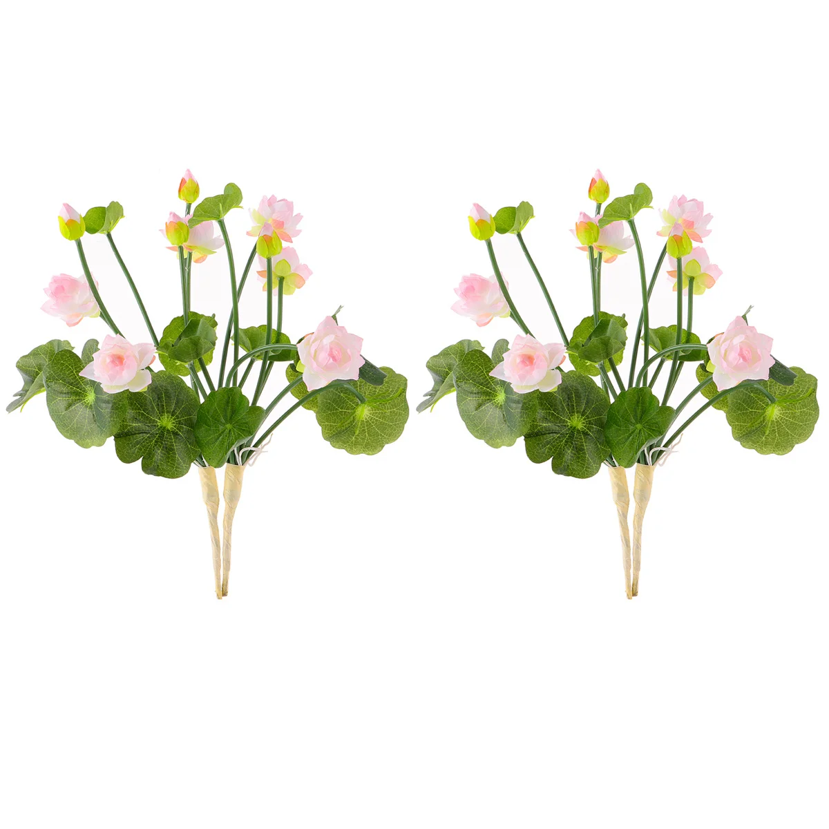 

2Pcs Artificial Lotus Flower Silk Decor Mini Fake Lotus Flowers Arrangement Light Pink Home Office Room Decoration Stress Relief
