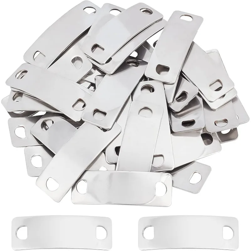 

40pcs 41.5mm Curved Rectangle Metal Stamping Blanks Smooth Linking Charms Stainless Steel Links Charm Jewelry Connectors