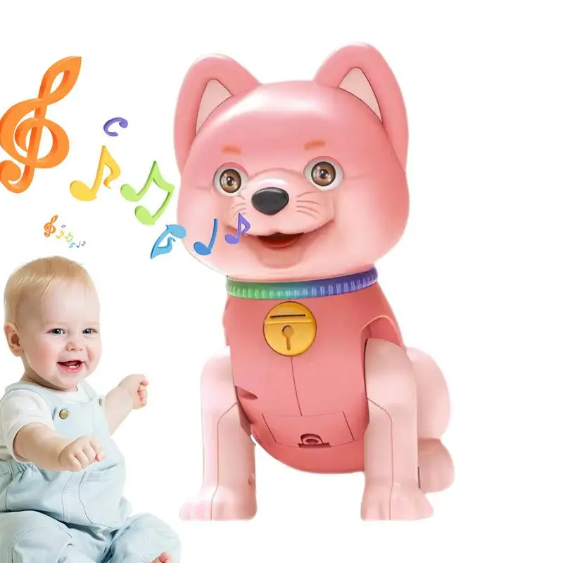 Brinquedo realista do cão dos desenhos animados, Brinquedos animais ambulantes musicais, Piscando brinquedos animais para casa, Berçário do jardim de infância