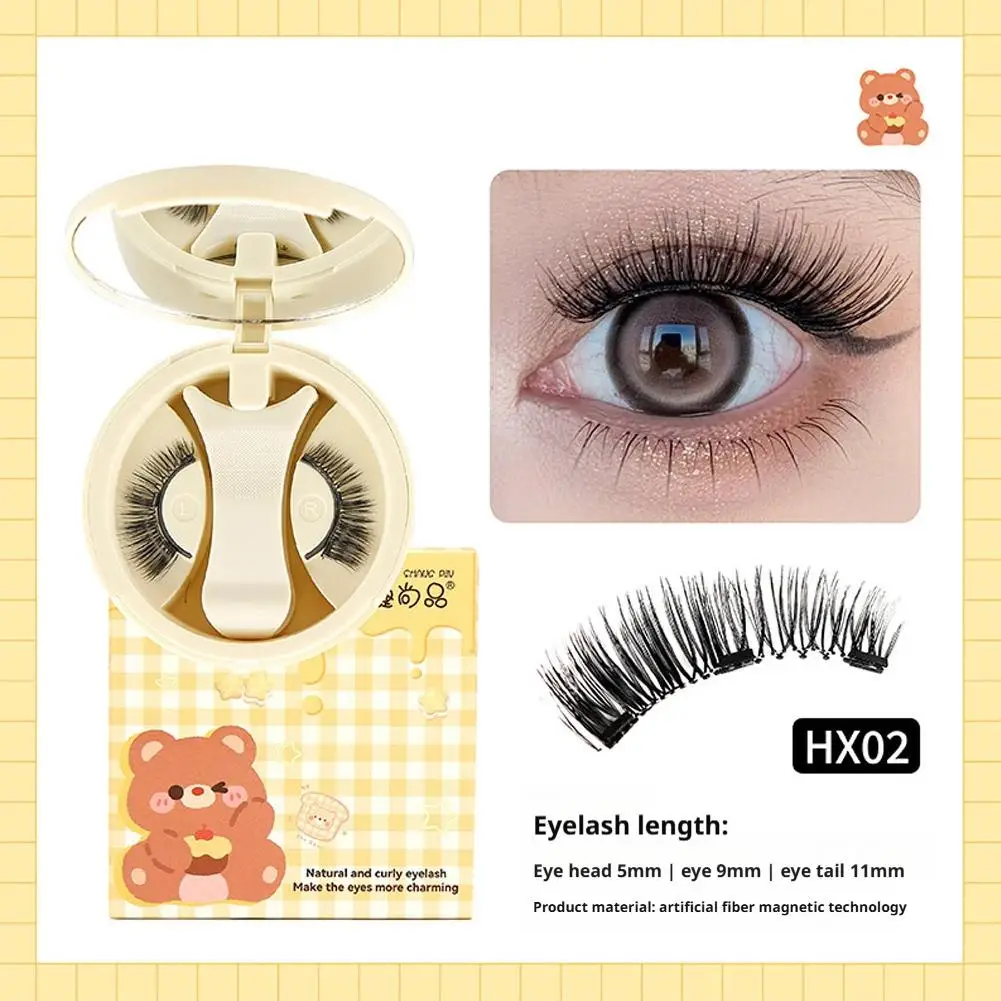 1pcs Glue-free Self Adhesive Sunflower False Eyelashes No-removal Natural Long Thick Anime Eye Segmented Lash Daily Use