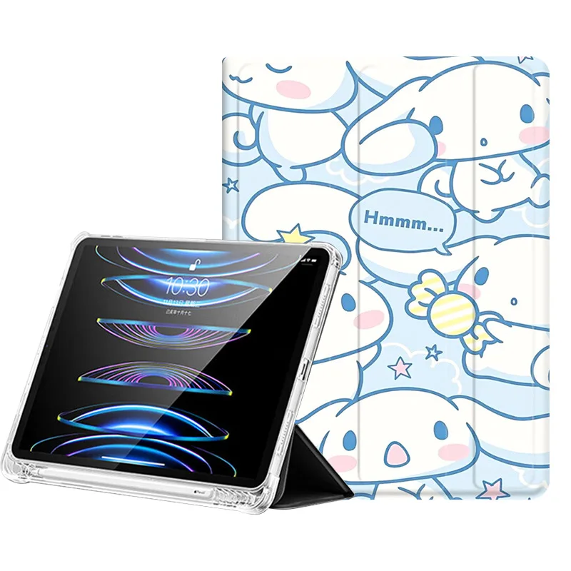 

Чехол Kawaii Cinnamoroll для iPad Air 4 5 6 13 дюймов Mini 4 5 6 Pro 12,9 7 8 9 10,2 в три сложения с держателем для ручки Smart Cover