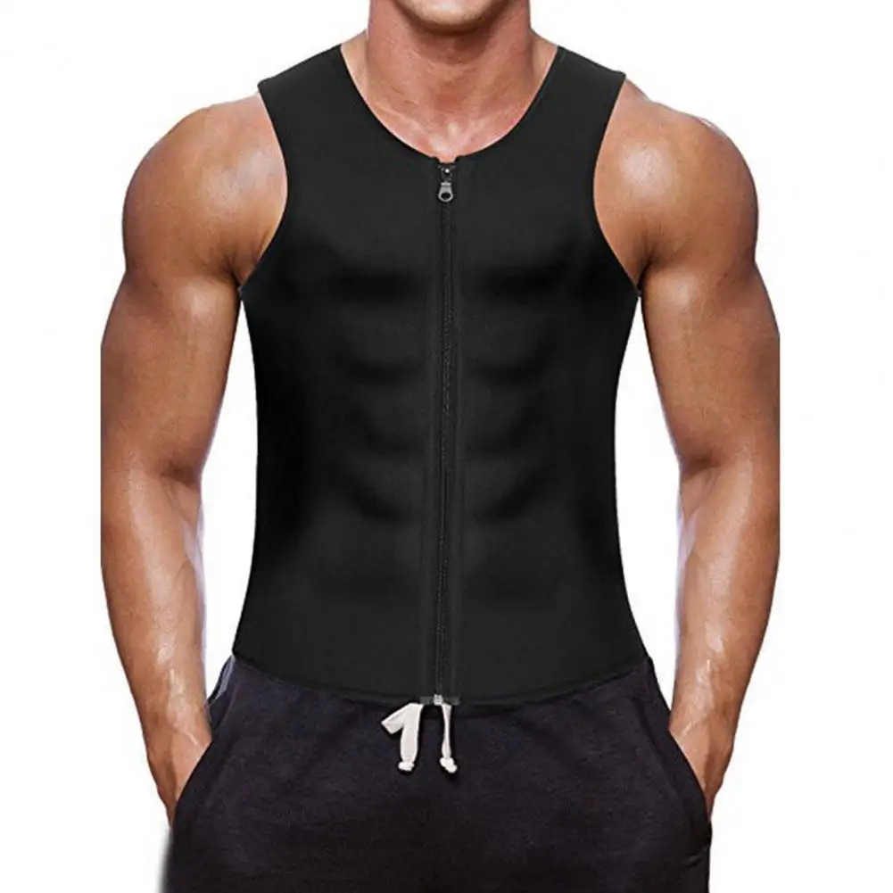 Men Protective Vest Advanced Nanotechnology Muscle Defining Vest for Men O-neck Tank Top with Zipper Placket Safety Features