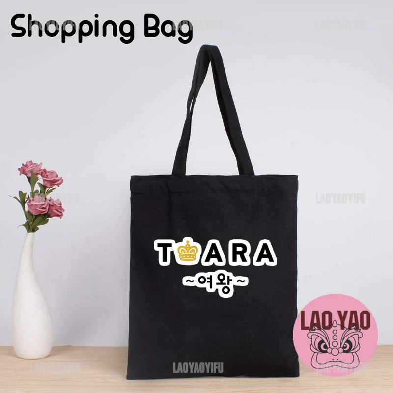 Tara Tote Bags for Student K-pop Girl borsa con nome personalizzato T-ara Gifi Totebag donna Shopper Shopping estetica donna tela di stoffa