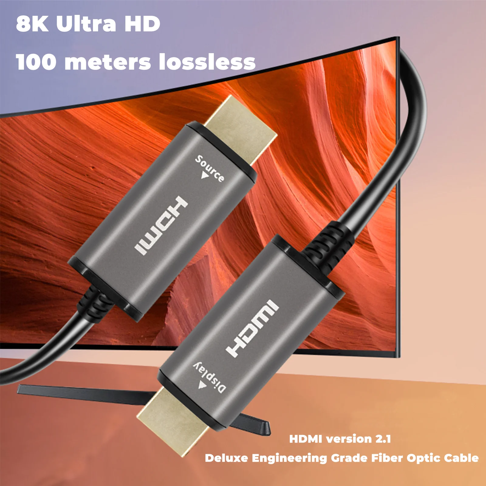 كابل ألياف ضوئية 10M 8K 60 هرتز HDMI 2.1 4K 240 هرتز فائق السرعة 48 جيجابت في الثانية لجهاز عرض التلفزيون XBOX PS5.