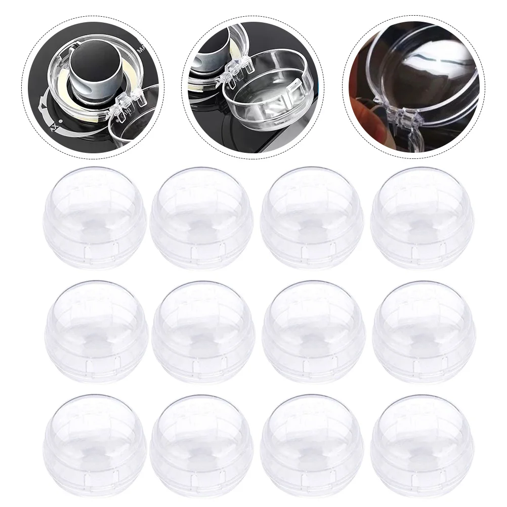 12Pcs Gas Stove Knob Covers Safety Protector Transparent Design Easy Install Kids Proof Stove Lock Kitchen Essential