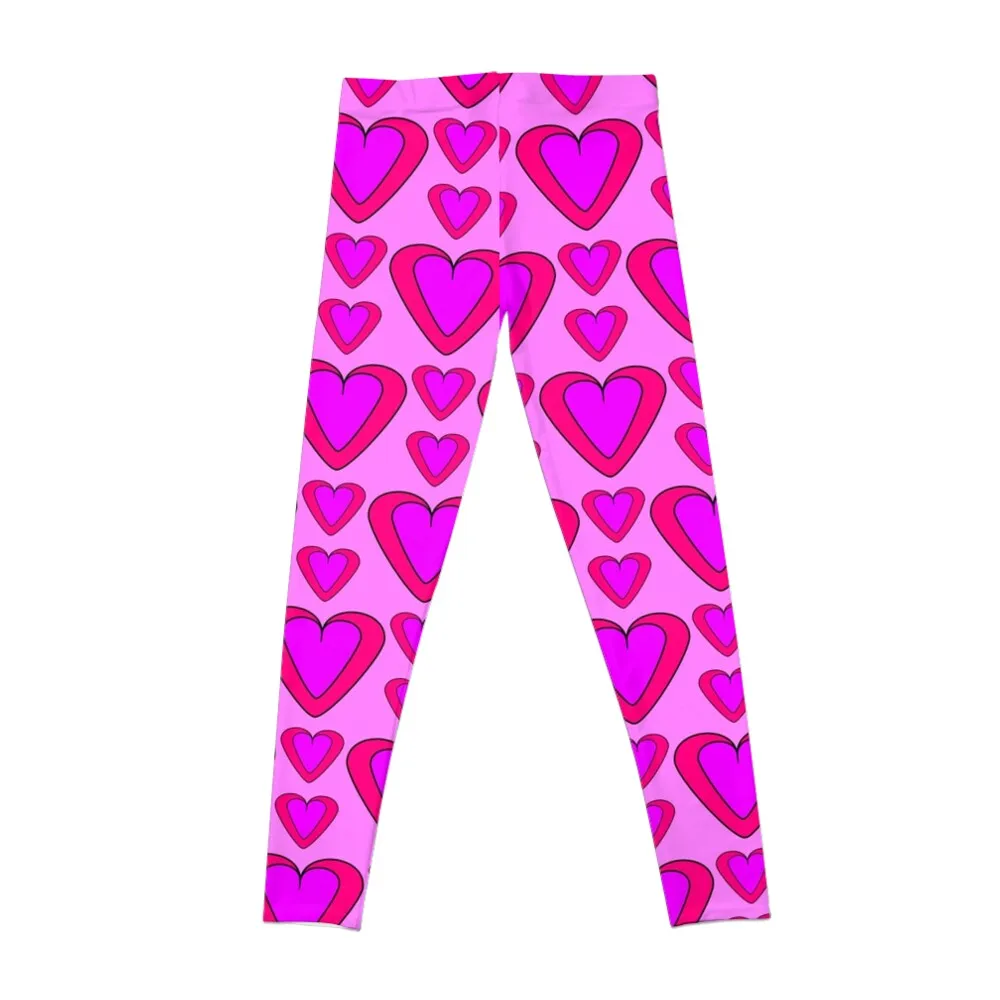 Pink Valentine's Day Hearts Leggings flared legings for fitness sports woman gym harem pants Womens Leggings