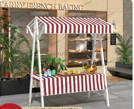 Scenic night market activity rack mobile wrought iron outdoor display rack market stall rack folding